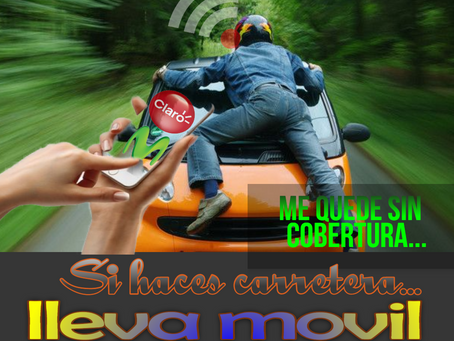 La carretera en el auto de Omar Paganini, y su problema de cobertura en el movil celular.