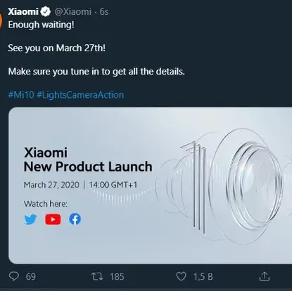 Xiaomi Mi 10's Expected Global Launch Date Announced