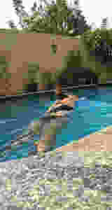 Coach Mary using Swim Cords