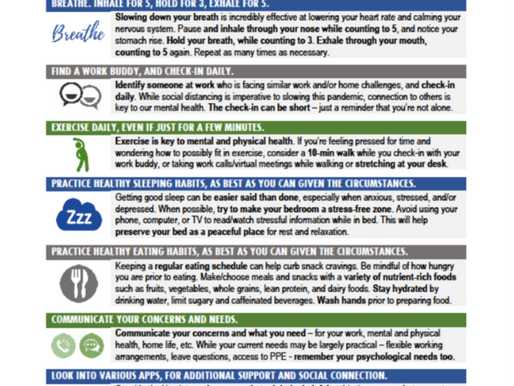 SELF-CARE STRATEGIES DURING THE COVID-19 RESPONSE