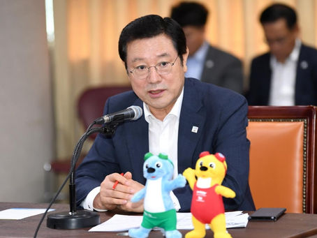 이용섭 시장, 세계수영대회 성공위해 언론 협조 절실