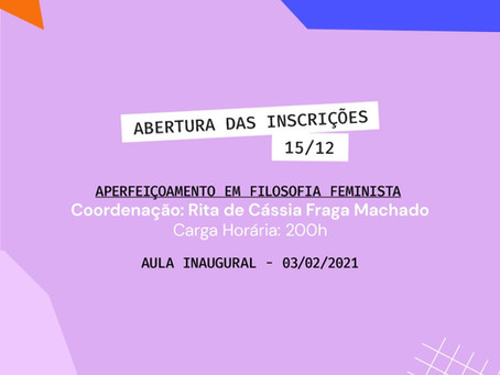 APERFEIÇOAMENTO EM FILOSOFIA FEMINISTA
