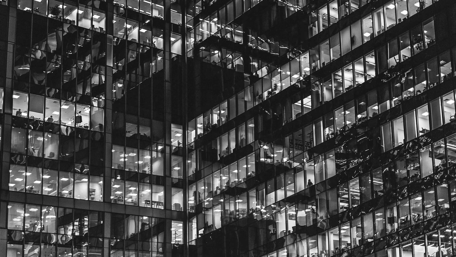 Large office building, articial light.