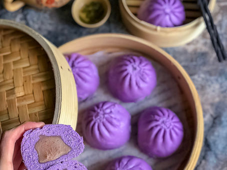 Purple Yam Bao with Mung Bean Filling