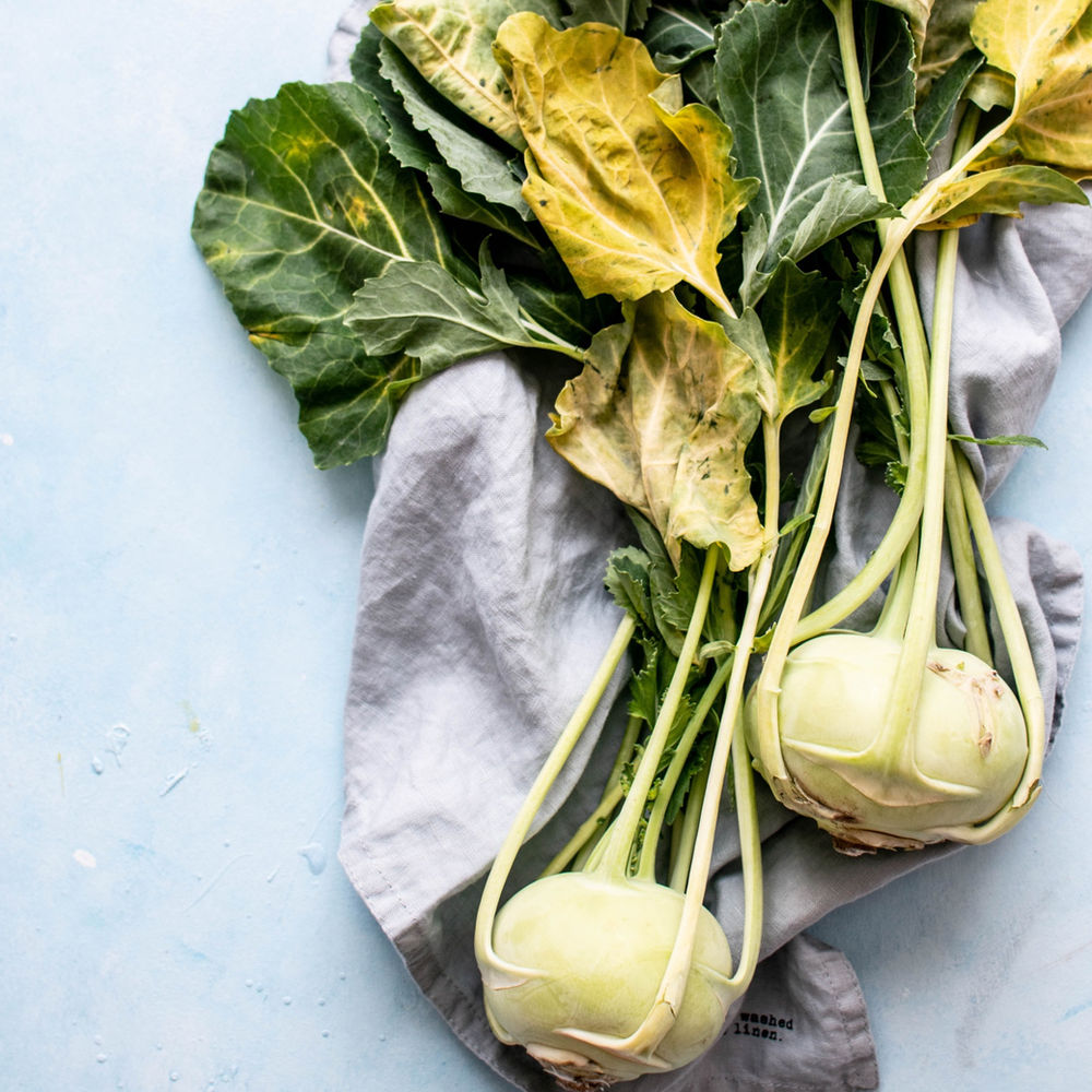 Roasted Kohlrabi and Collard Greens