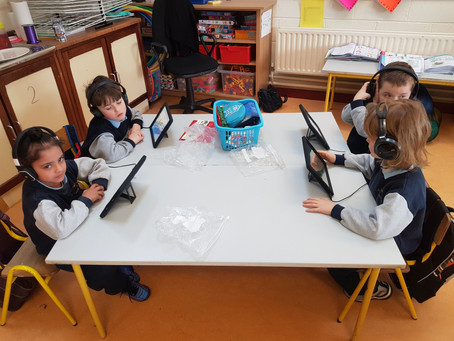 Ms. Nestor's class using the ipads for the 1st time. We loved them!