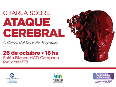 Esta tarde se realizará una charla gratuita y abierta a la comunidad sobre ataque cerebral 