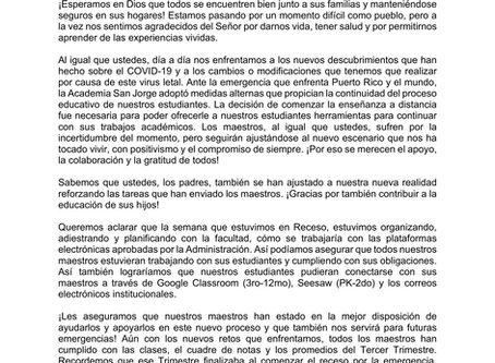 Comunicado a la Comunidad Escolar (4 abril 2020)
