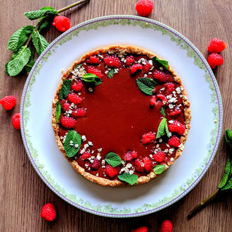 Vegan Chocolate and Raspberry Tart