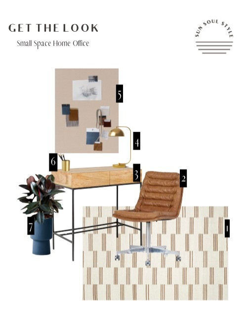 Small space modern neutral home office design