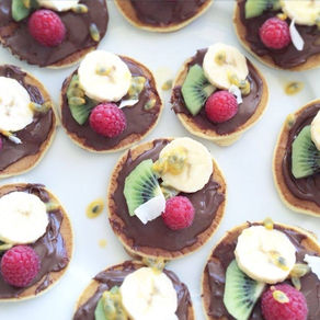 Mini pancakes, Nutella/Fruit de la passion/Framboise/Kiwi/Banane