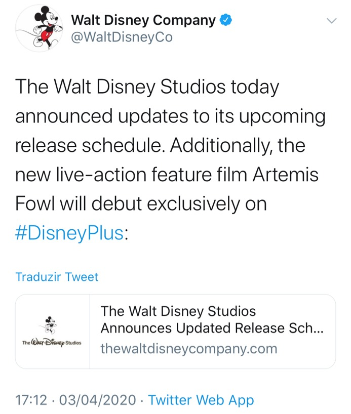 Disney+ Artemis Fowl