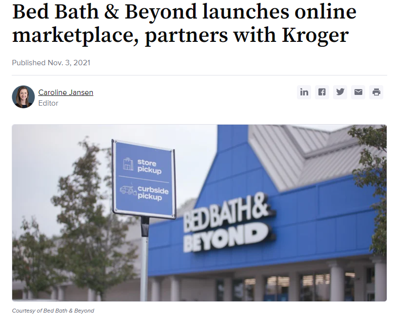 How do you see Bed Bath & Beyond's initiative of launching its own marketplace? content media