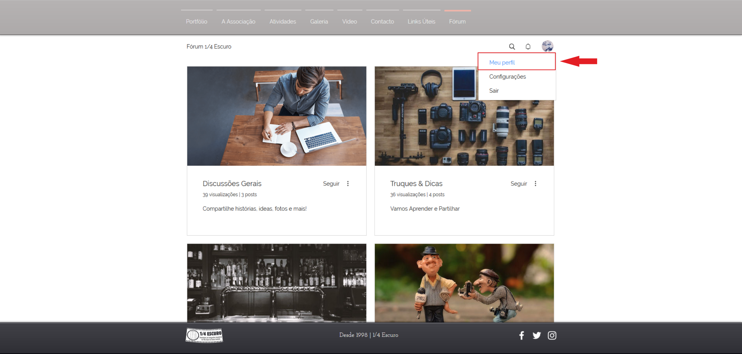 Como Navegar e Personalizar o seu Perfil content media