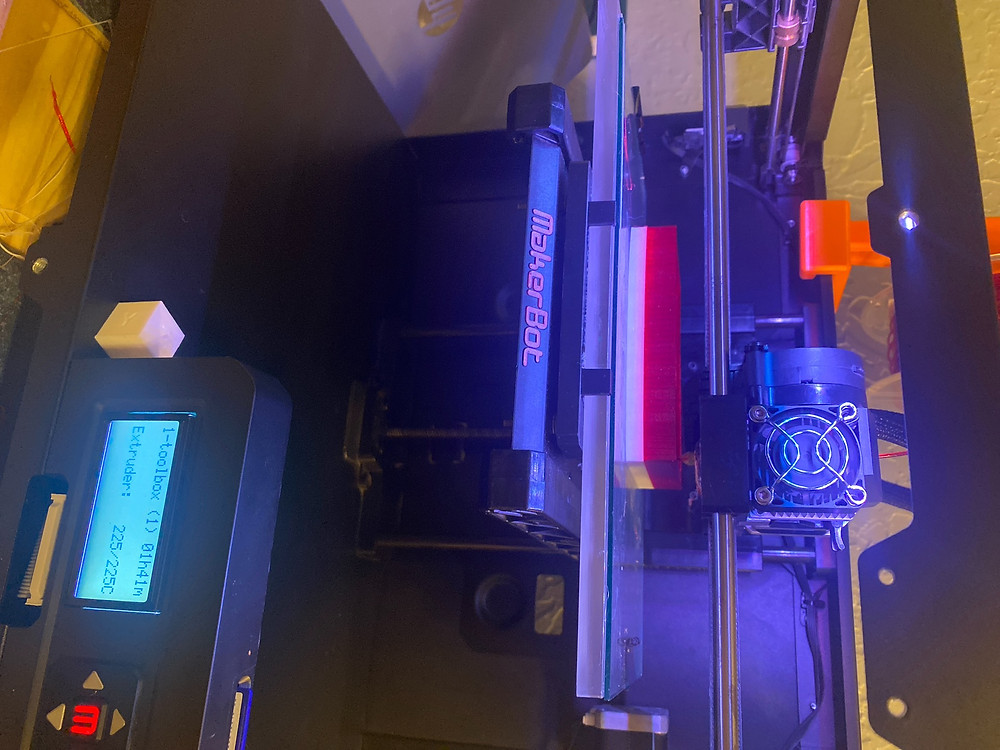 Makerbot Rep 2 printing a tool tray I designed