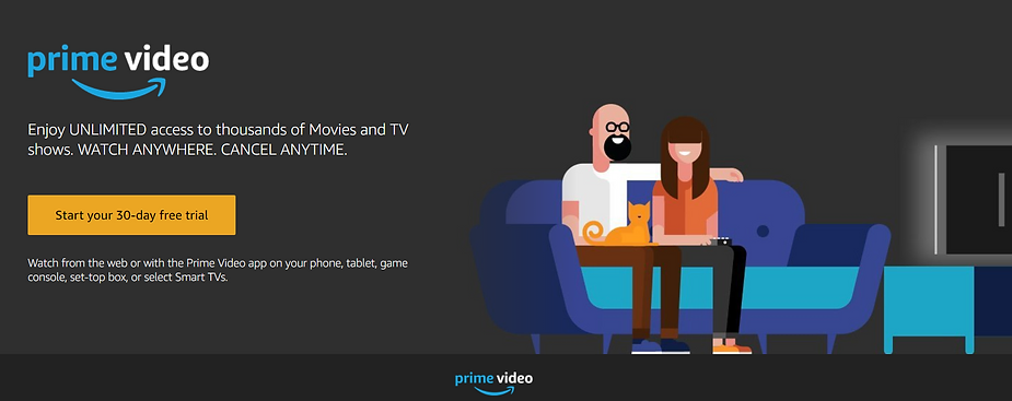 Screengrab of Amazon Prime Video's sign-in page