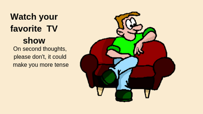 cartoon man watching TV