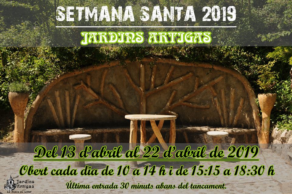 👉🕚 Horaris Jardins Artigas, Setmana Santa 2019 👈🕚 content media