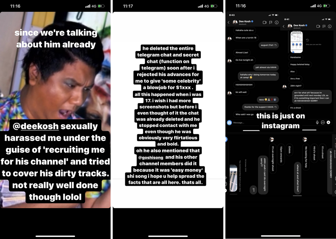 SG influencer Dee Kosh allegedly preys on young boys content media