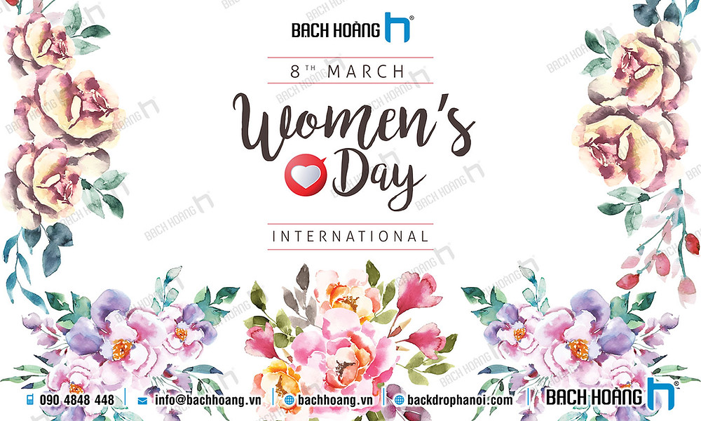 Mẫu Backdrop Phông Quốc Tế Phụ Nữ 8/3 Đẹp Nhất