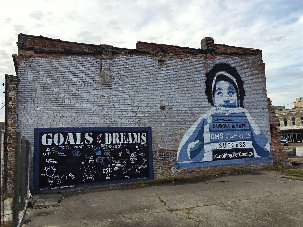 Mural by Ruben Rojas in Clarksdale, Mississippi for American Express
