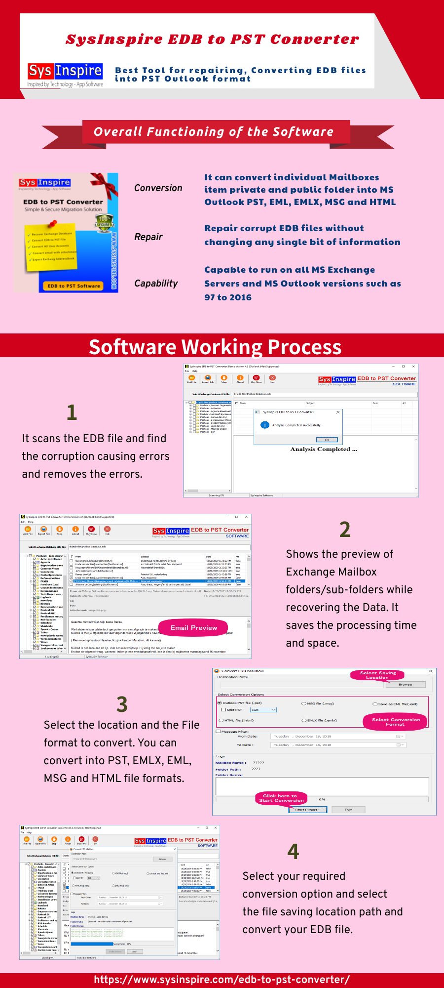 SysInspire Free EDB to PST Converter Software content media