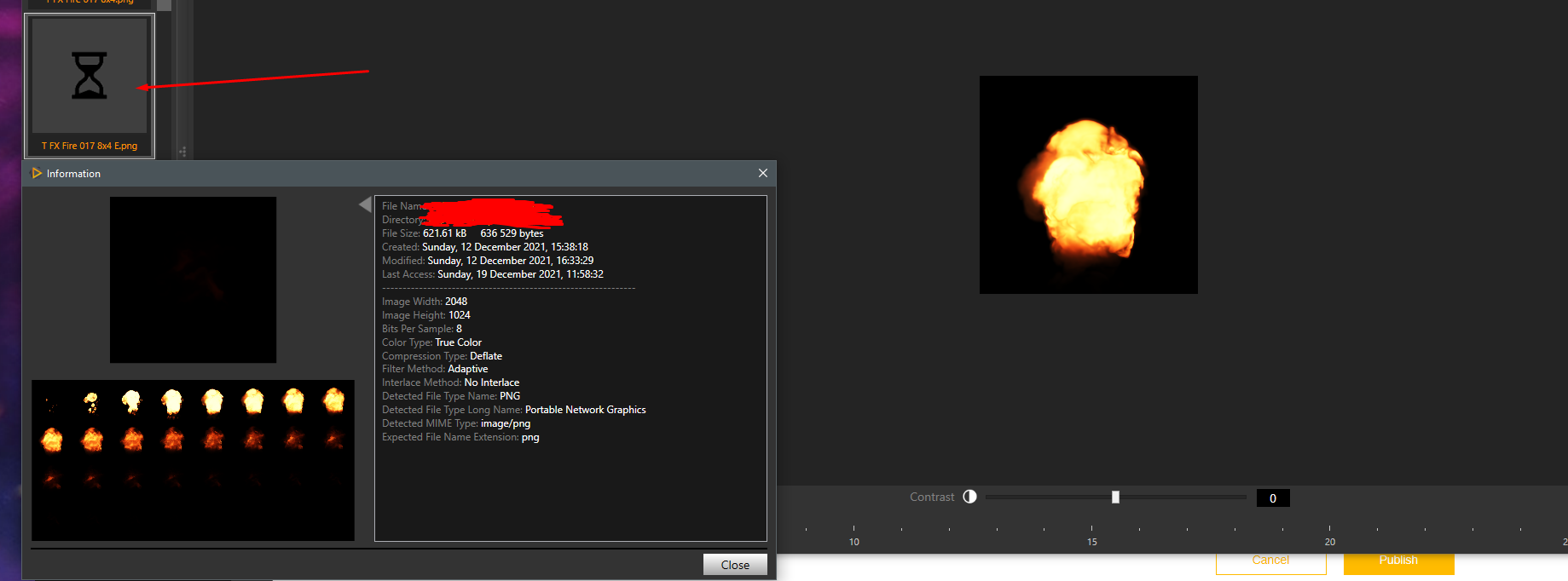 Error icon in the thumbnail view content media