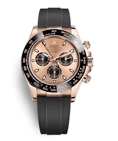 Rolex Watches Cosmograph Daytona 116515LN-0018 Rose Gold - Rose Dial - Rubber Bracelet content media
