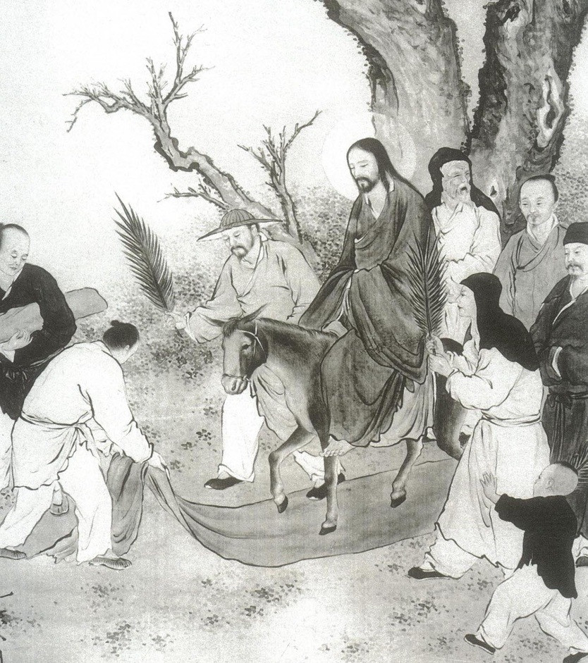 A Chinese artist's view of the Triumphal Entry, from the Christ We Share image collection.