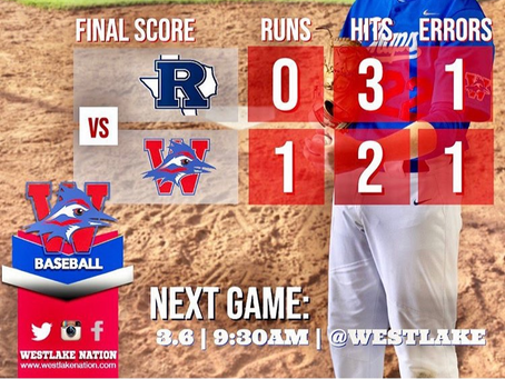 Westlake Baseball Game 2, 1-0