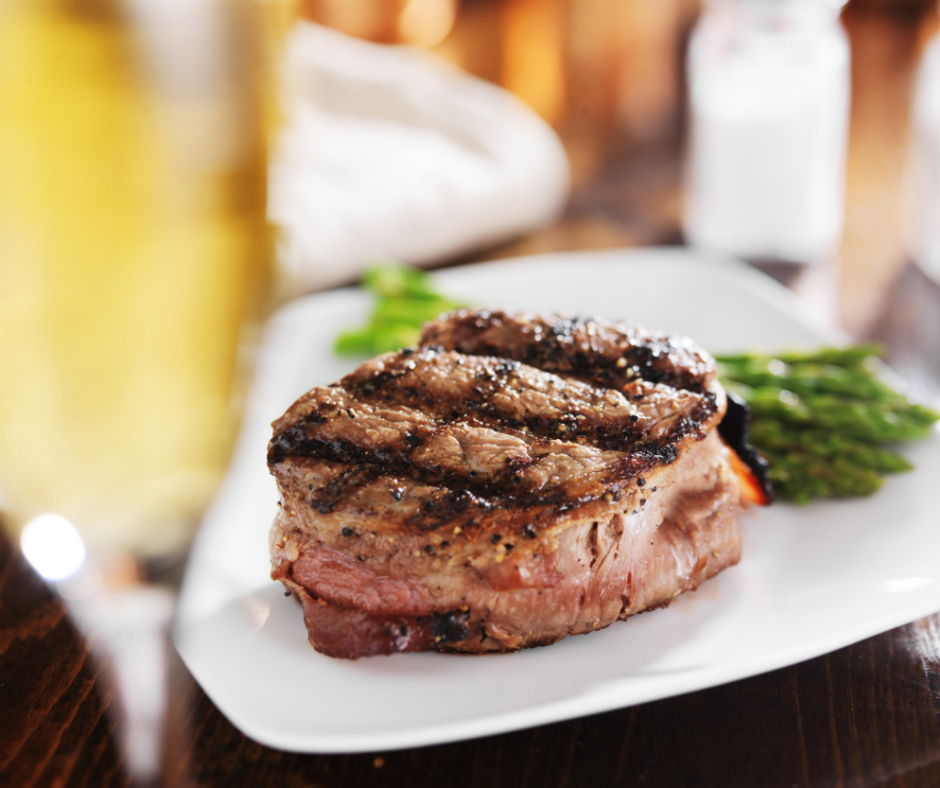 carne, bistecca, vino