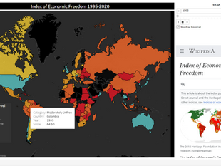 Interactive Map / Index of Economic Freedom 1995-2020 in Tableau