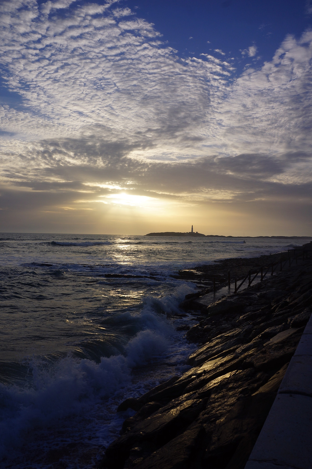 Sunset, Trafalgar lighthouse in the distance