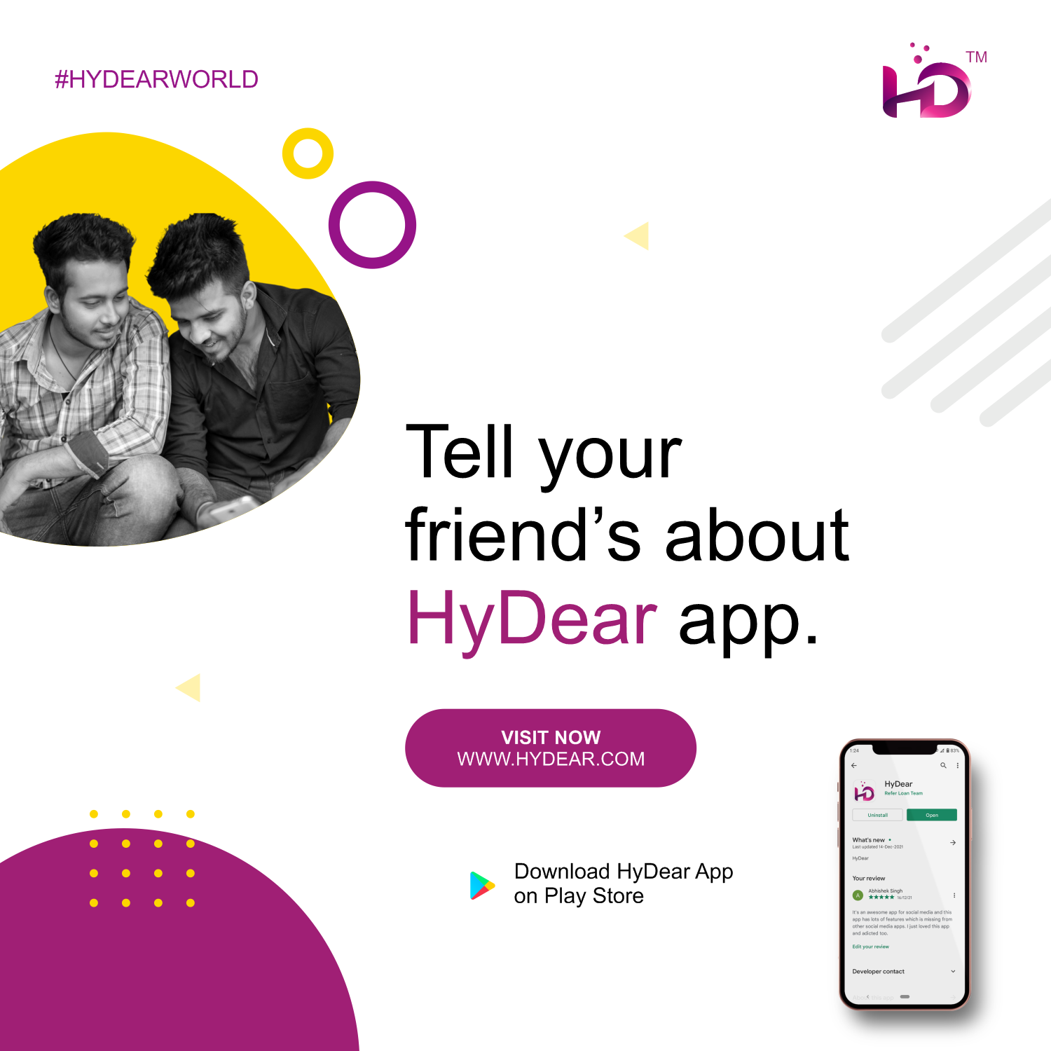 Hydear welcomes you in a #brand-new social media site content media