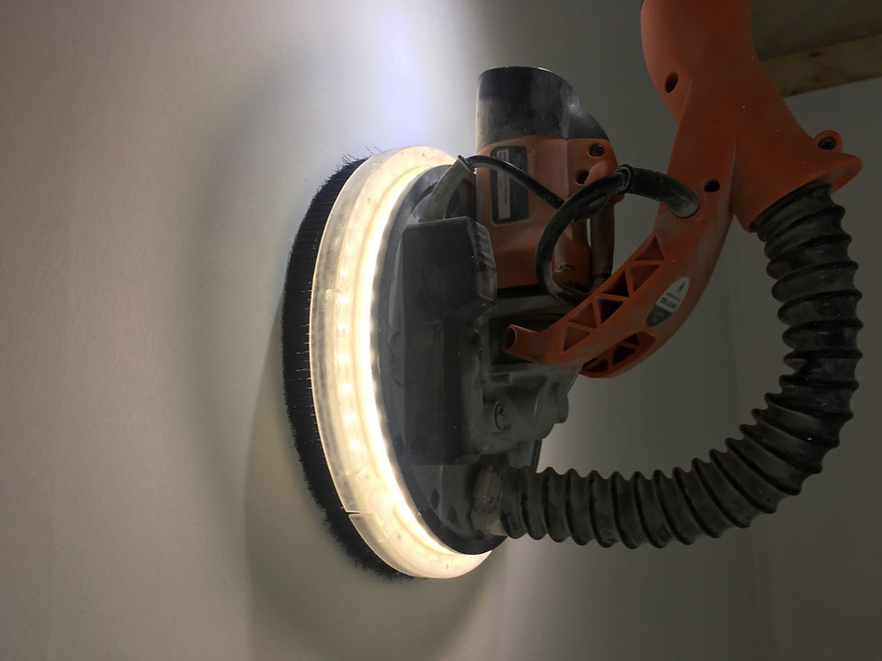 Getting out the drywall sander