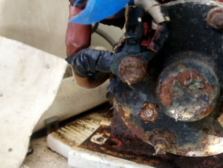 Old and crusty hydraulic garage door service