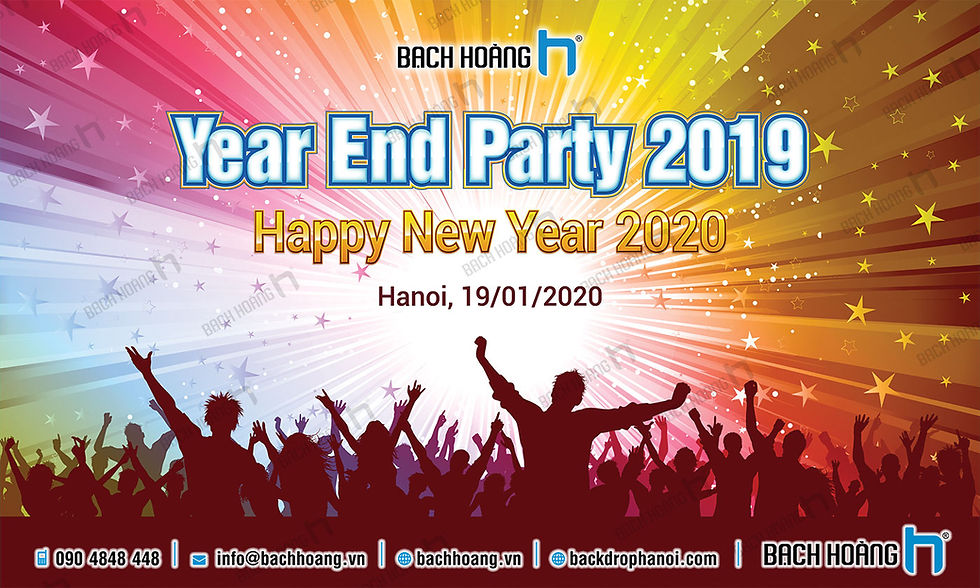 Backdrop Phông Year End Party Đẹp 2020