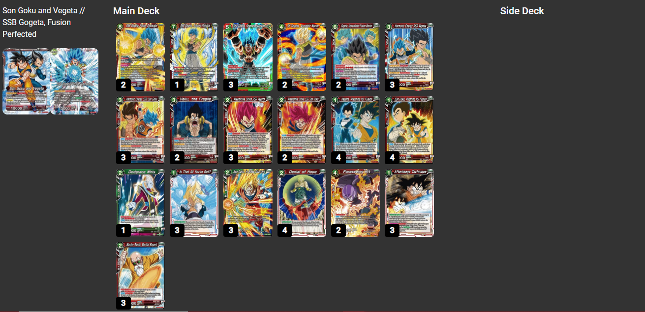 I Would Like To Build A Gogeta Deck. content media
