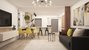 Open-space concept that is one of the ways for decorating small apartments