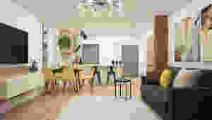 Open-space concept that is one of the ways for decorating small apartments
