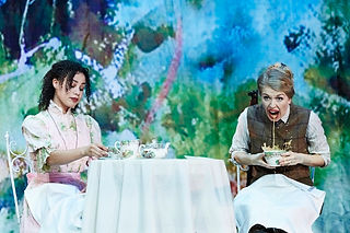 Melissa Lowe and Elizabeth Twells in Octagon Theatre Bolton's production of The Importance of Being Earnest