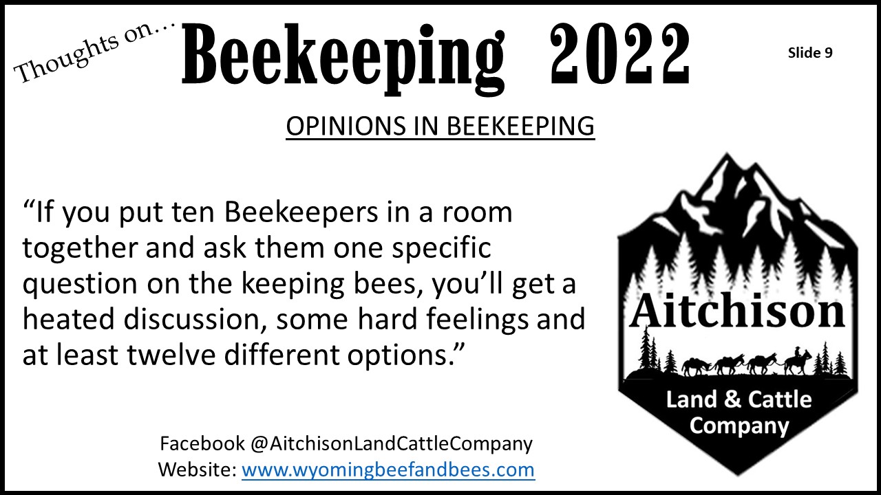 Thoughts on Beekeeping, Slide 9 - Opinions in Beekeeping content media