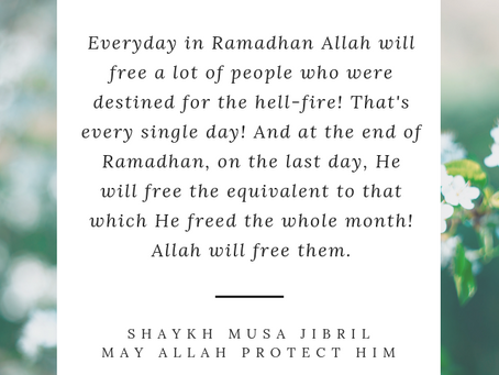 An Extremely Generous Month (Ramadhaan)