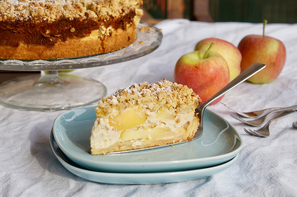 Apfel-Streusel-Käsekuchen mit Ingwer