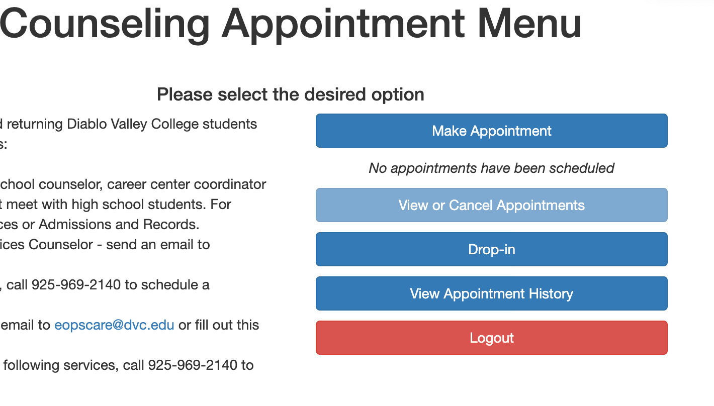 diablo valley college counseling appointment diablo valley college counseling appointment