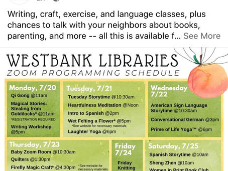 This Week At Westbank Libraries