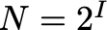 N = 2 to the power of I