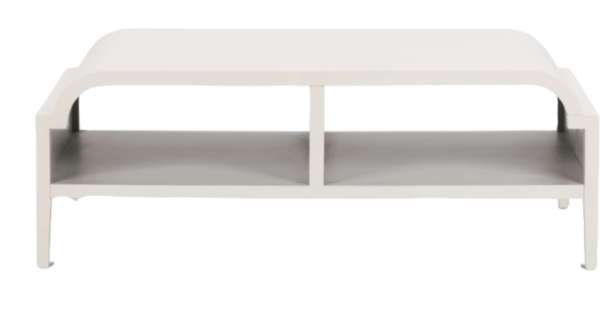 Maple Veneer coffee table with storage for book by Rowe Furniture