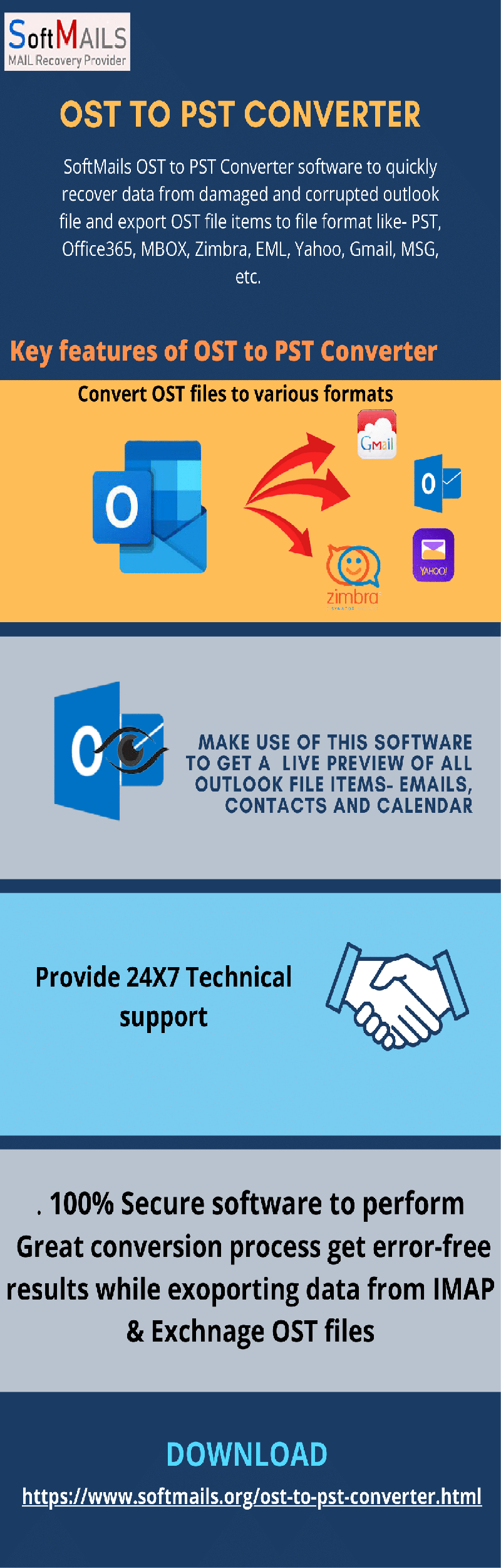 Free unlimited OST to PST Converter software content media