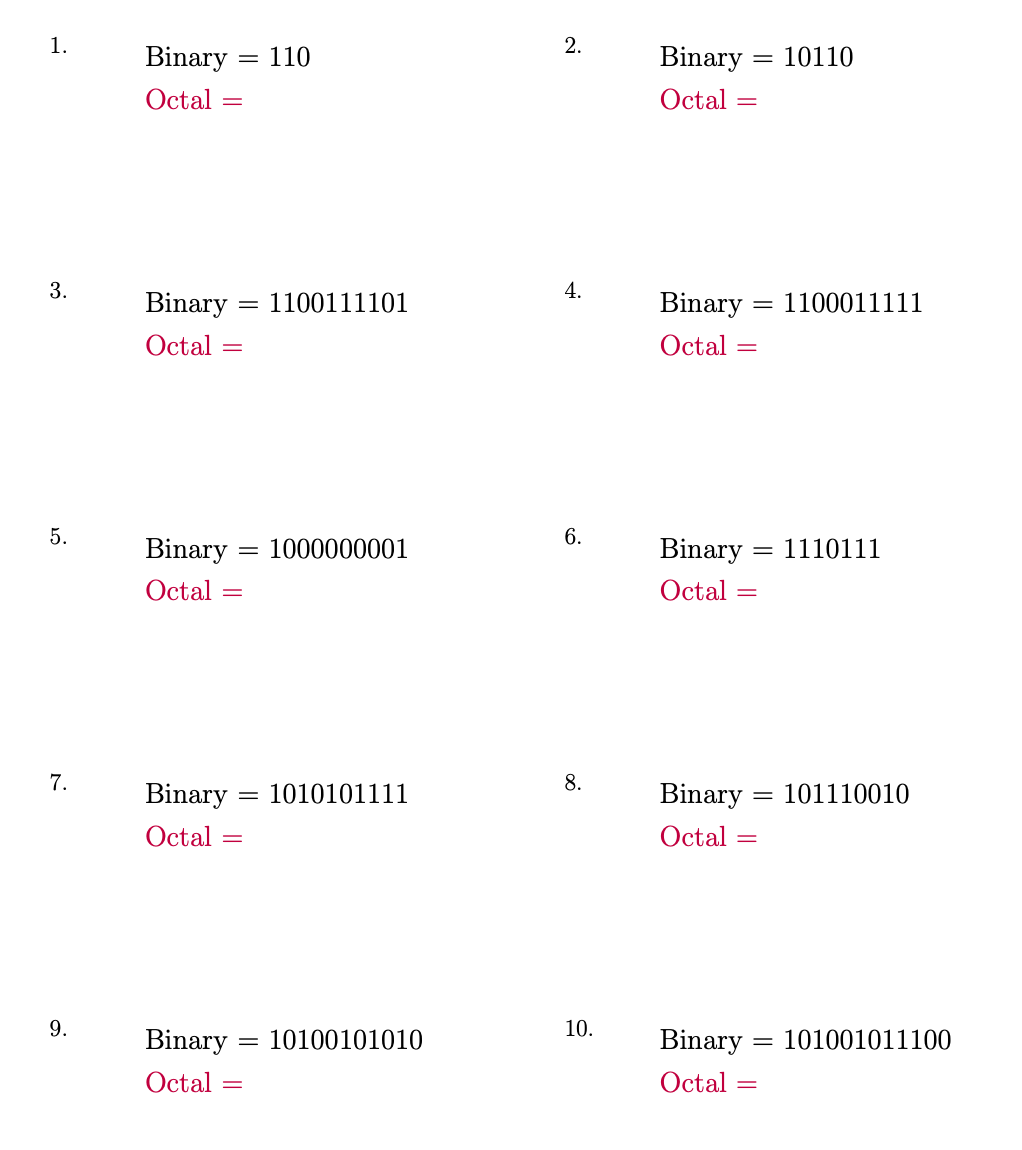 ACSL Elementary - Binary to Octal and Hexadecimal content media